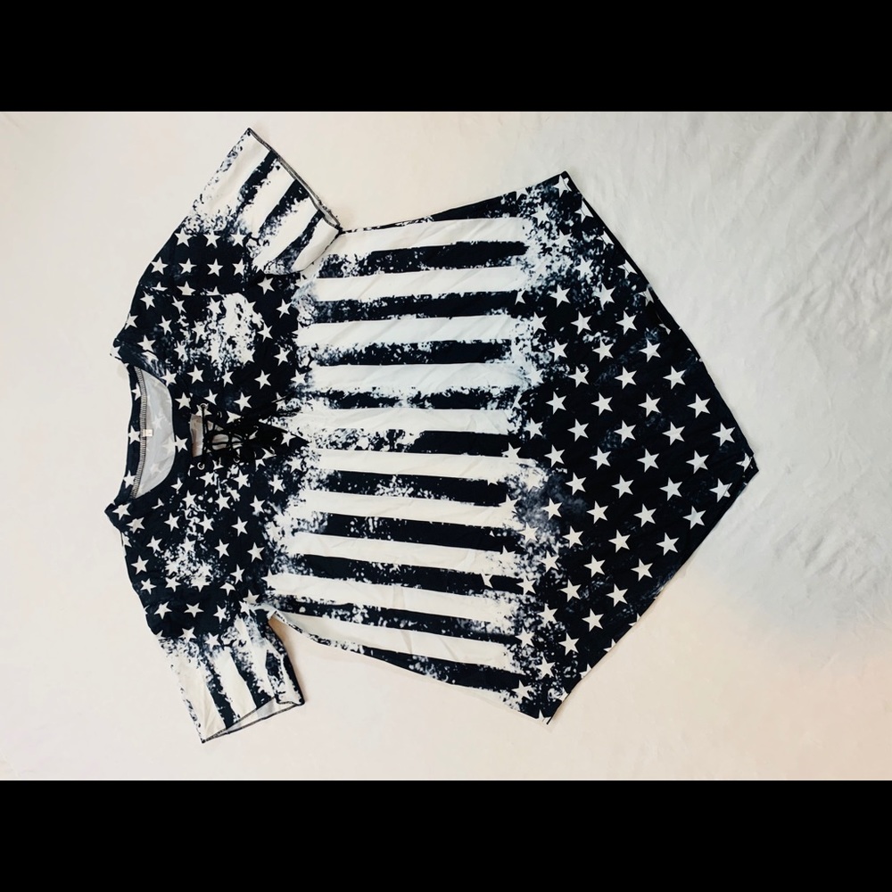 American flag black and white